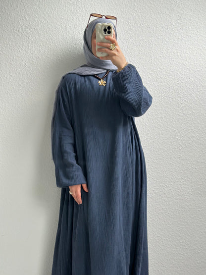 Musselin Alora Abaya - Dunkelbraun