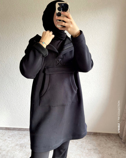 Kapüşonlu Sweatshirt-Siyah(Hoodie Sweatshirt-Schwarz )