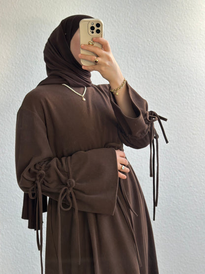 Veloura Kleid - Dunkelbraun