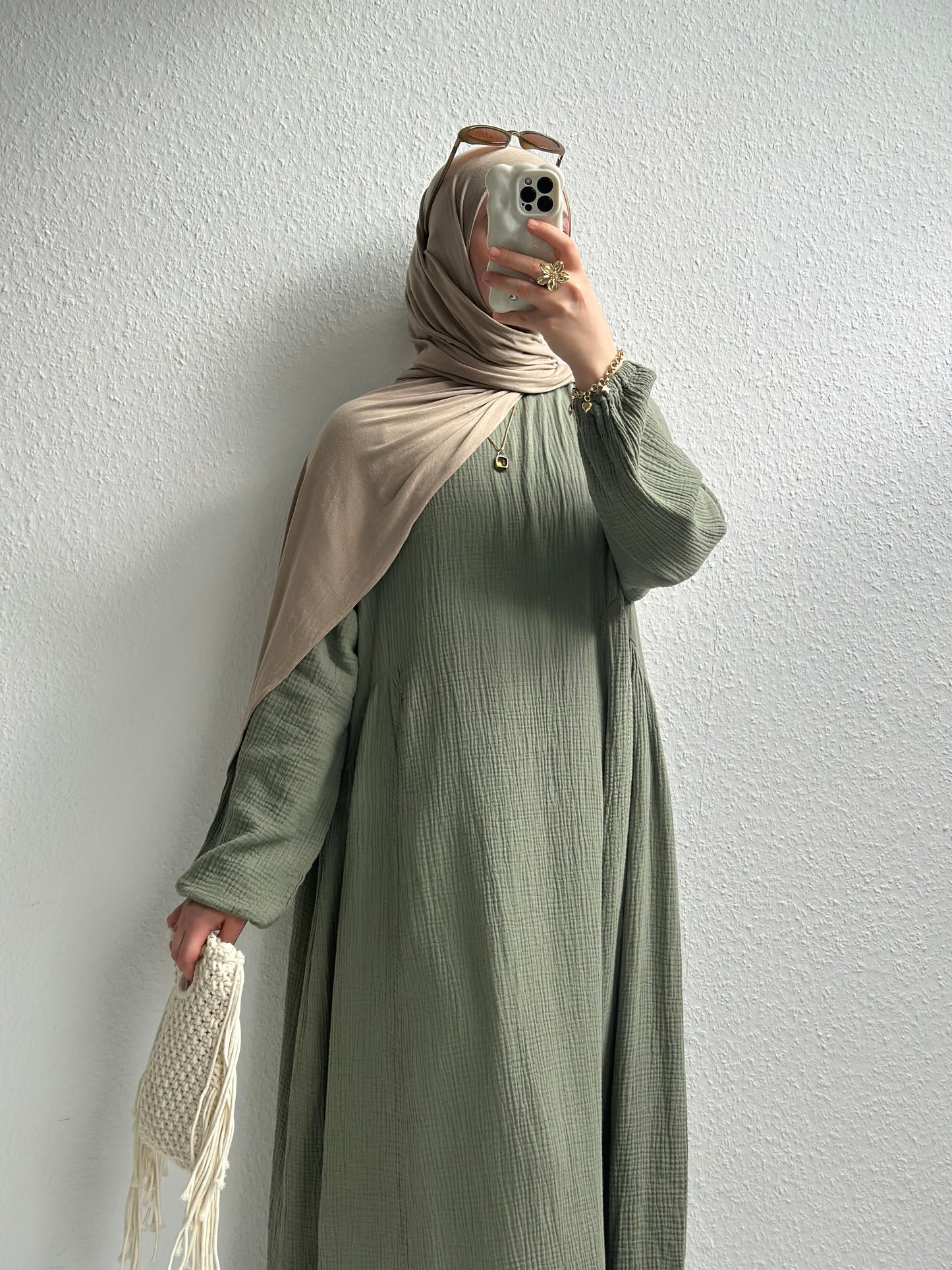 Musselin Alora Abaya - Grün