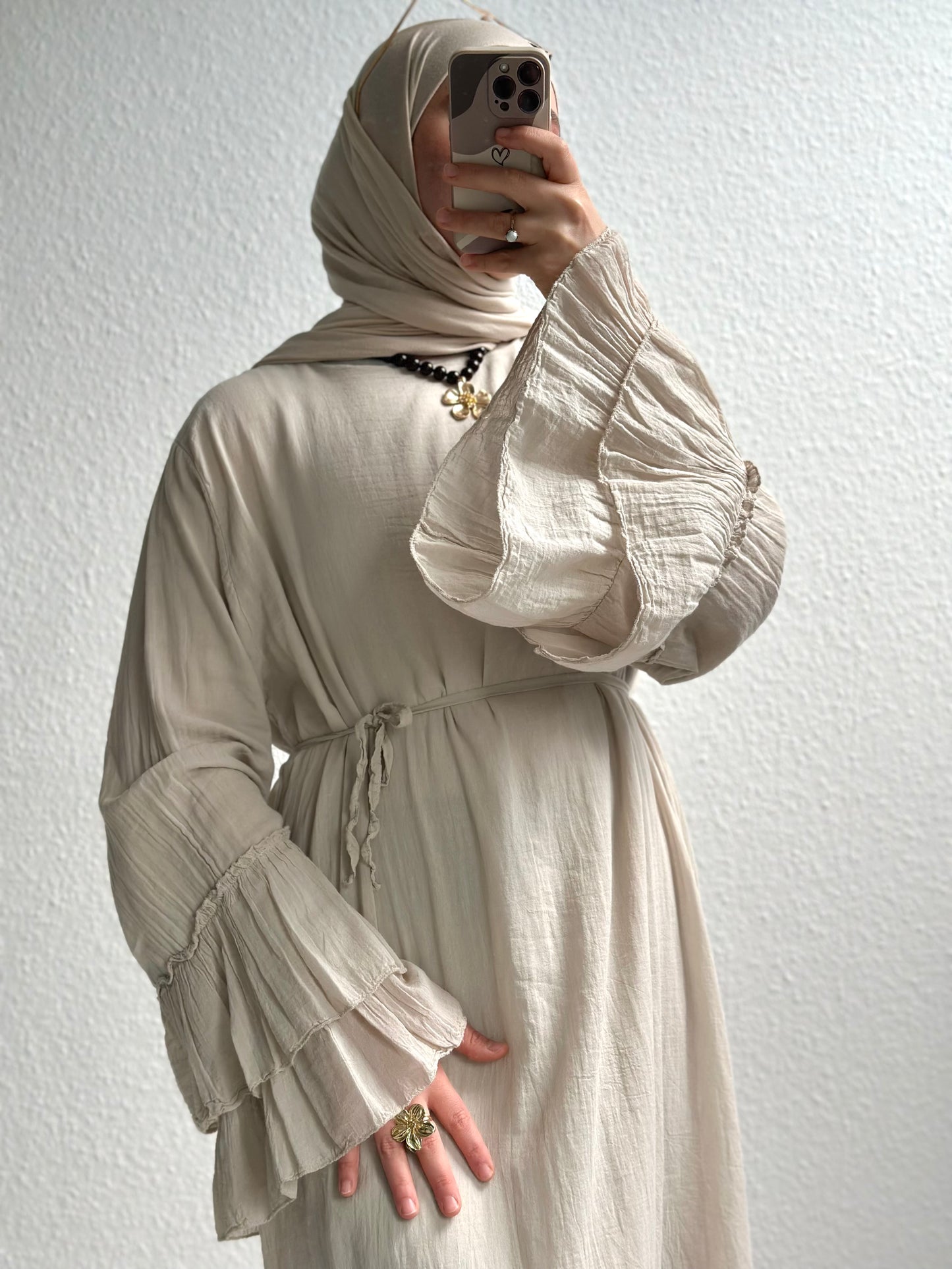 Cotton Rosalie Kleid - Beige