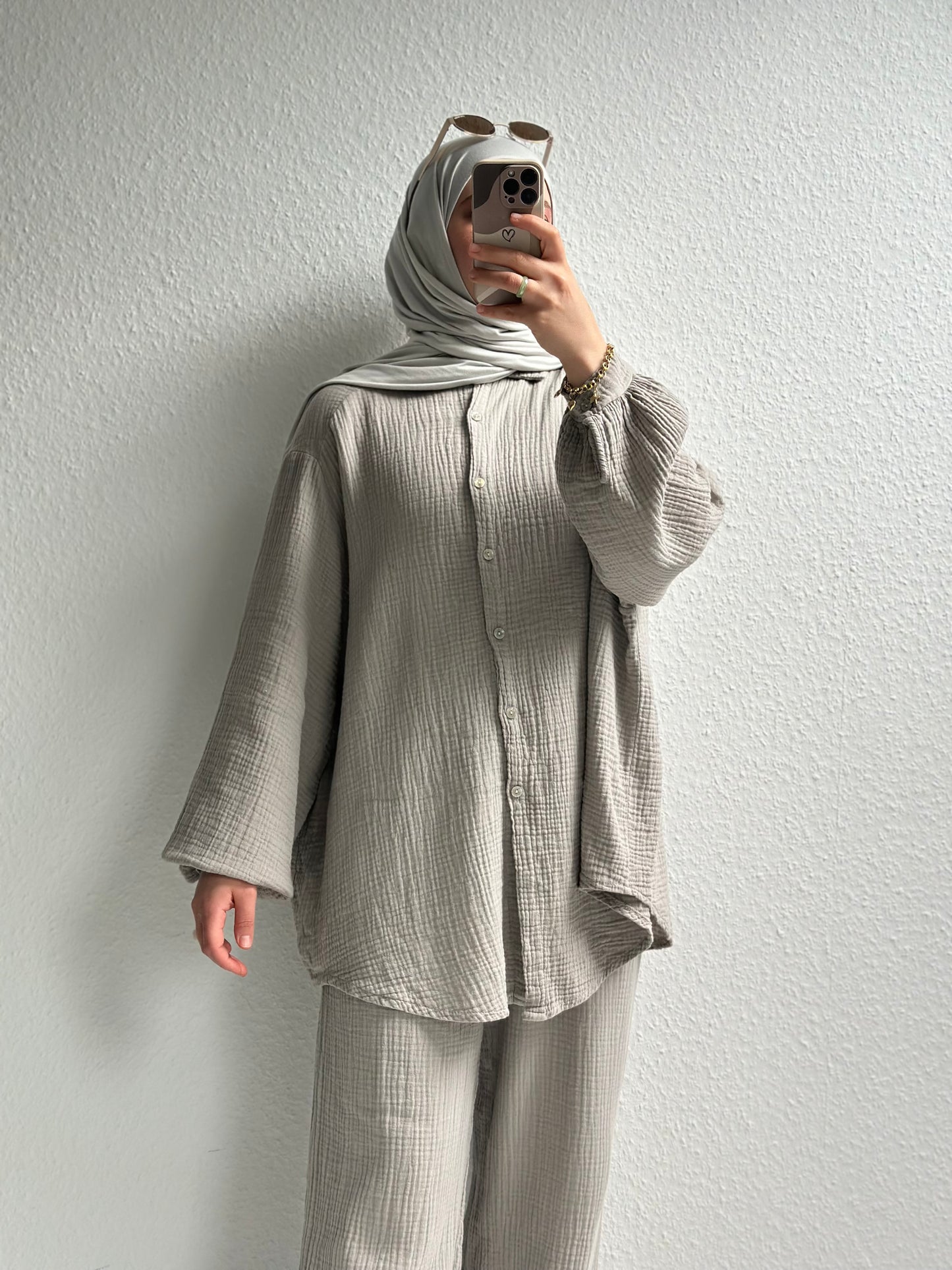 Basic Musselin Zweiteiler - Beige