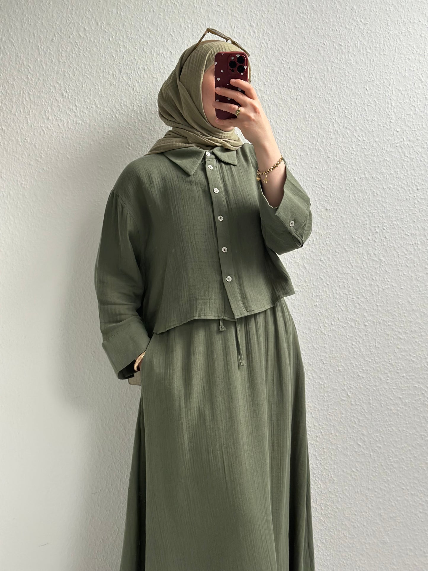 Soft Musselin Zweiteiler - Grün