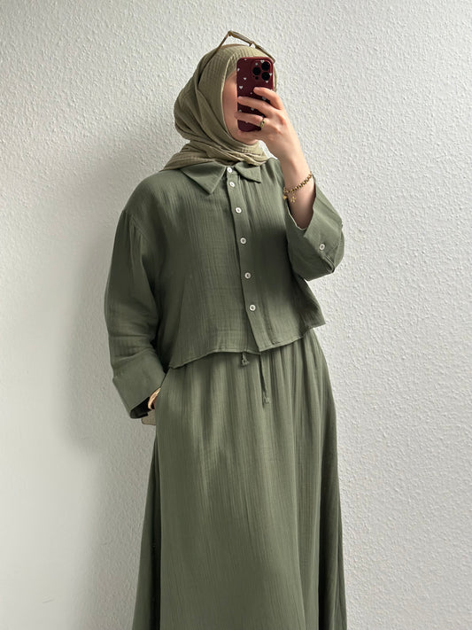 Soft Musselin Zweiteiler - Grün