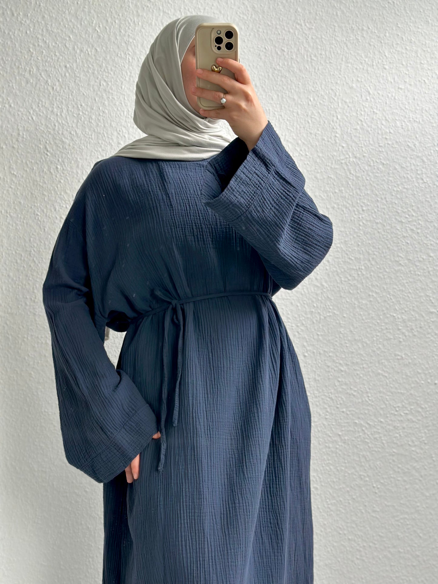 Musselin Nayra Abaya - Dunkelblau