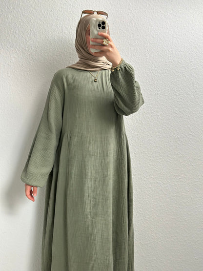 Musselin Alora Abaya - Grün