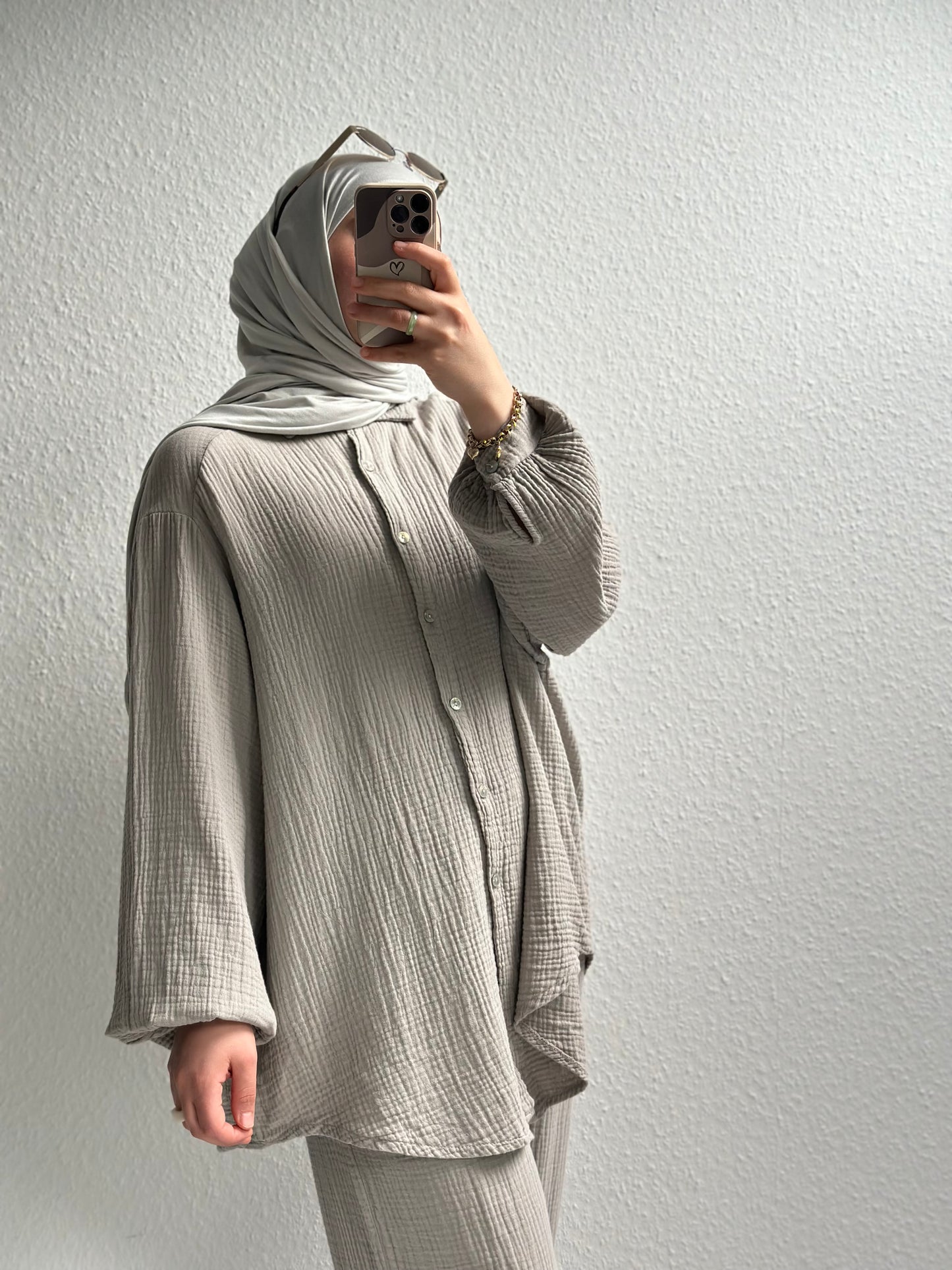 Basic Musselin Zweiteiler - Beige