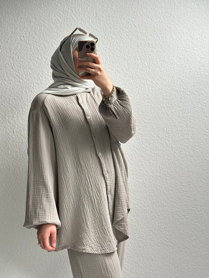 Basic Musselin Zweiteiler - Beige