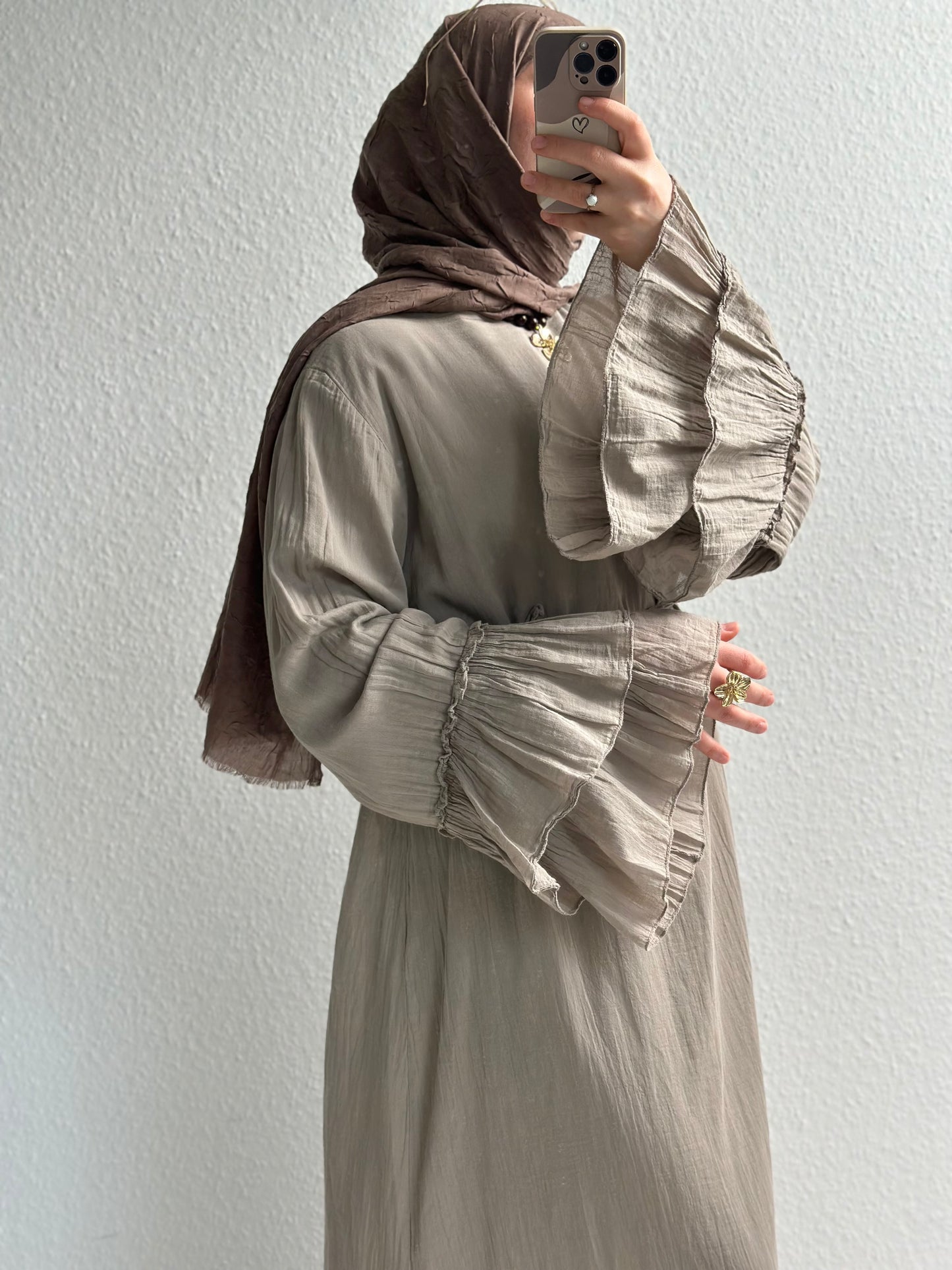 Cotton Rosalie Kleid - Taupe