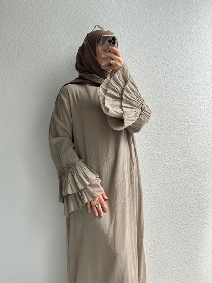 Cotton Rosalie Kleid - Taupe