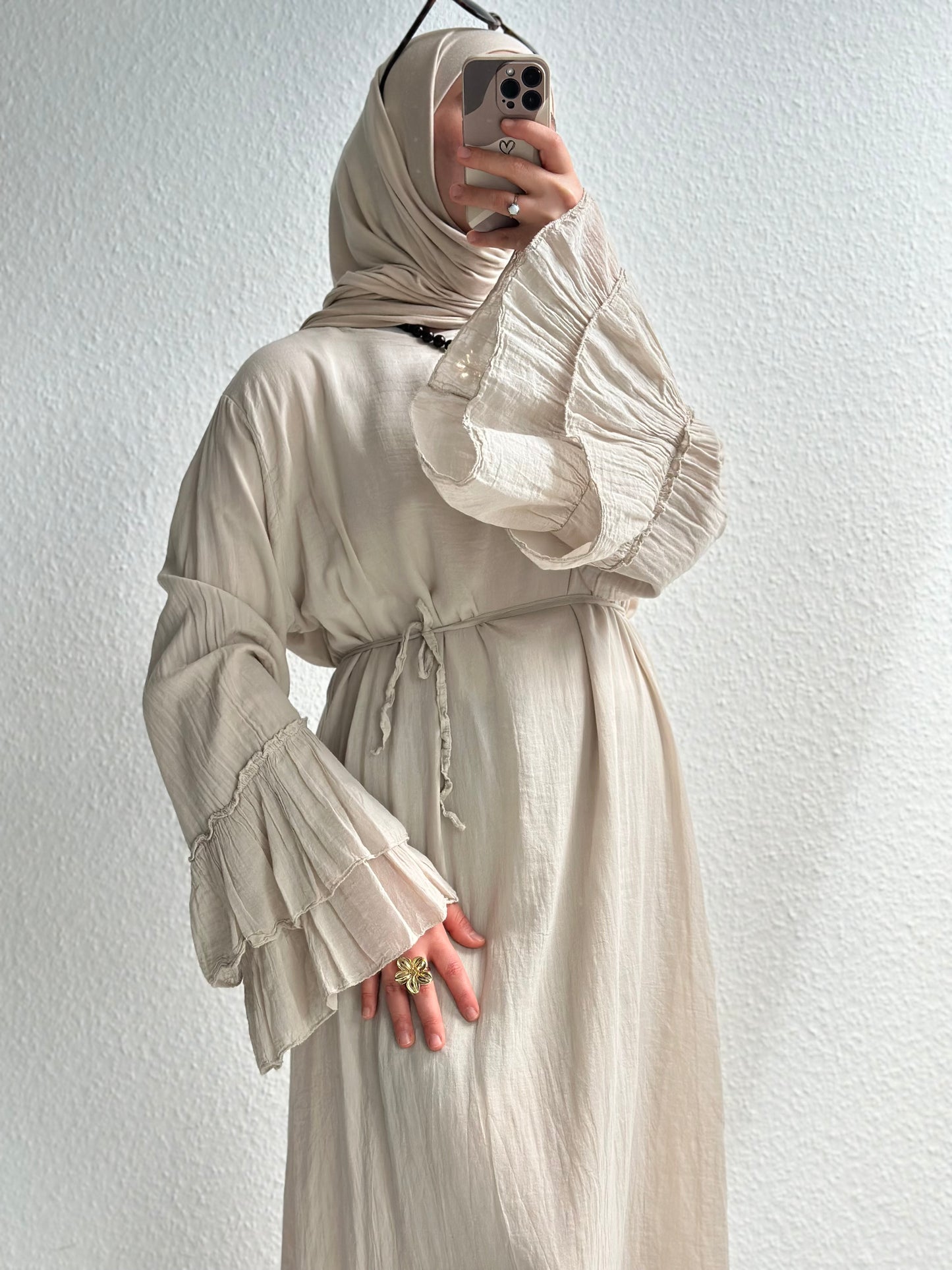 Cotton Rosalie Kleid - Beige