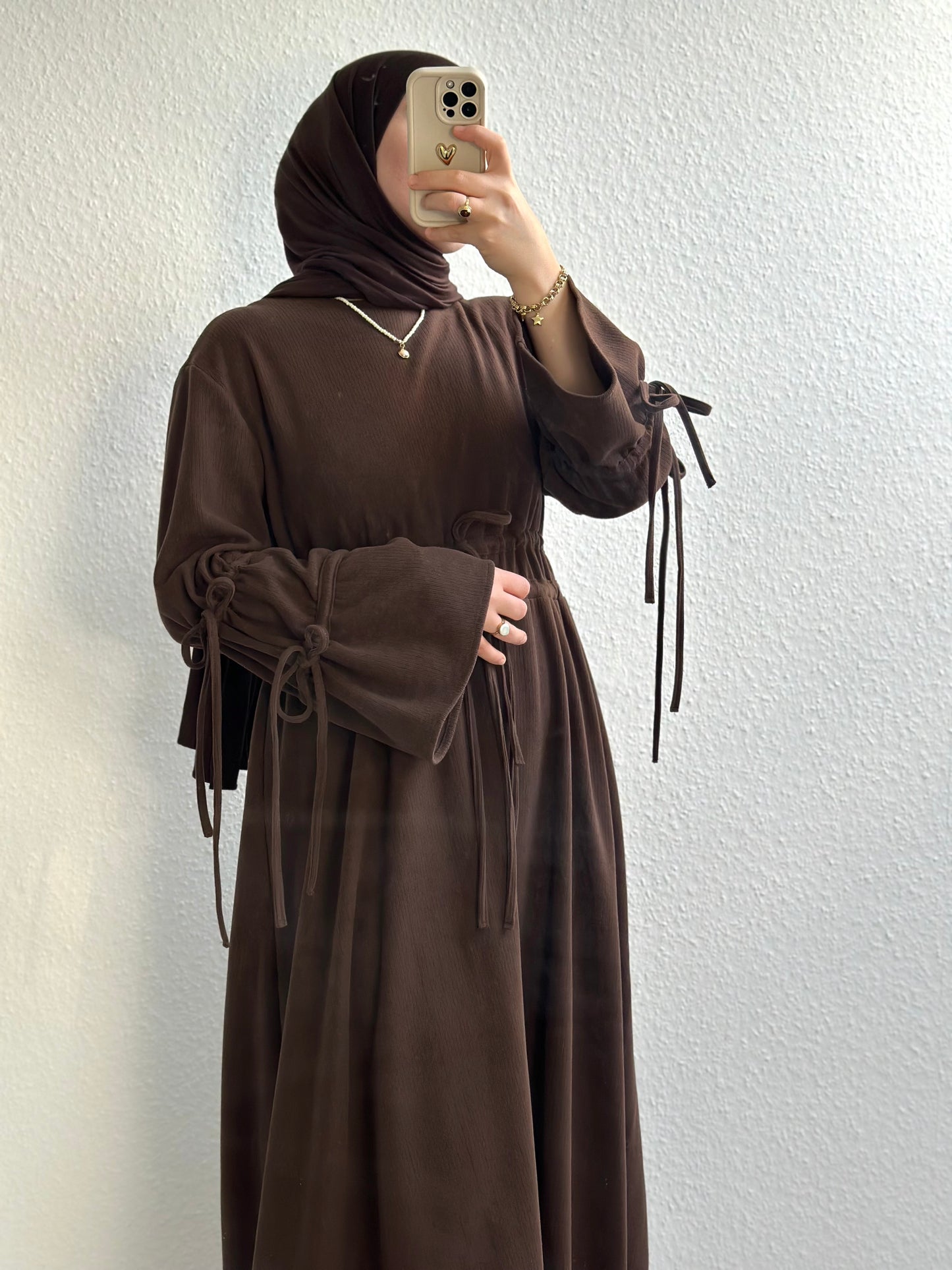 Veloura Kleid - Dunkelbraun