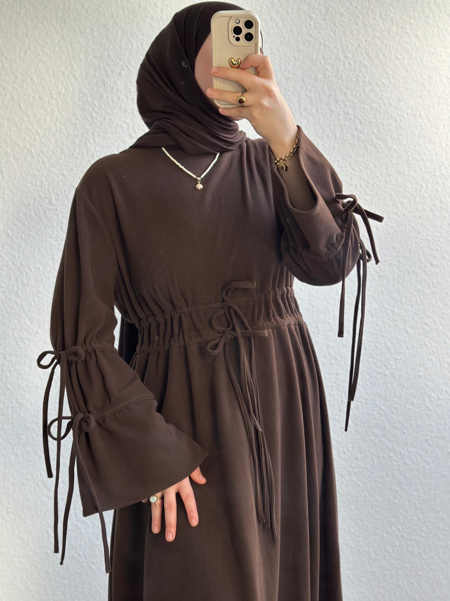 Veloura Kleid - Dunkelbraun