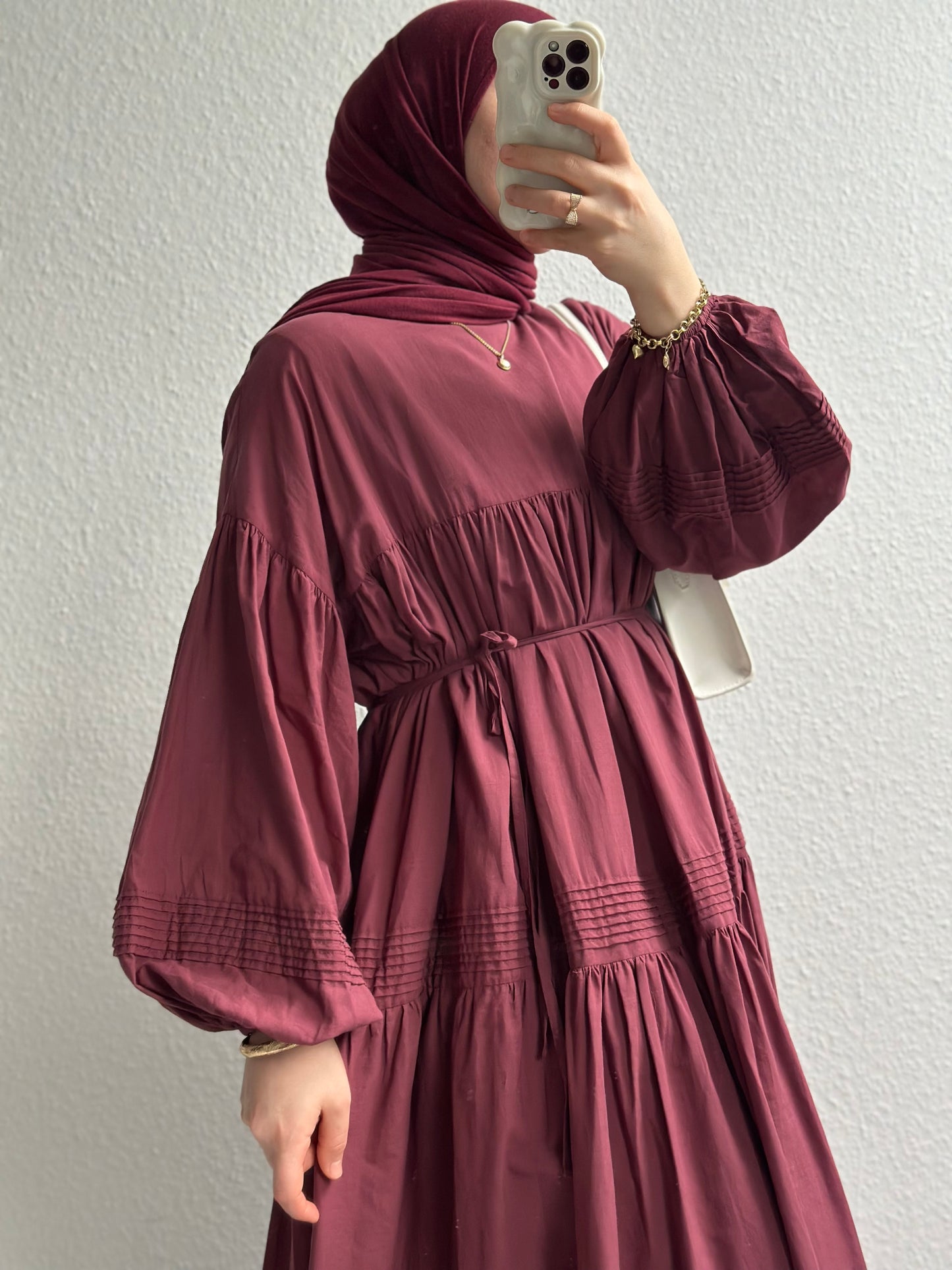 Daisy Cotton Kleid - Bordeaux
