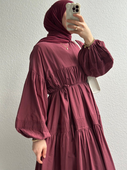 Daisy Cotton Kleid - Bordeaux