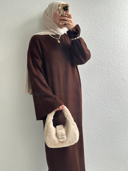 Velora Strick Kleid - Braun