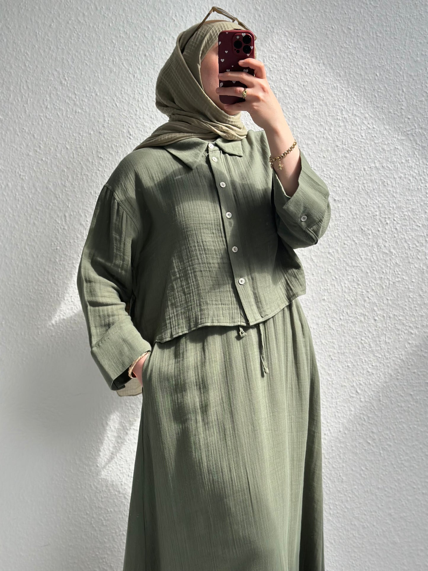 Soft Musselin Zweiteiler - Grün