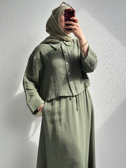 Soft Musselin Zweiteiler - Grün