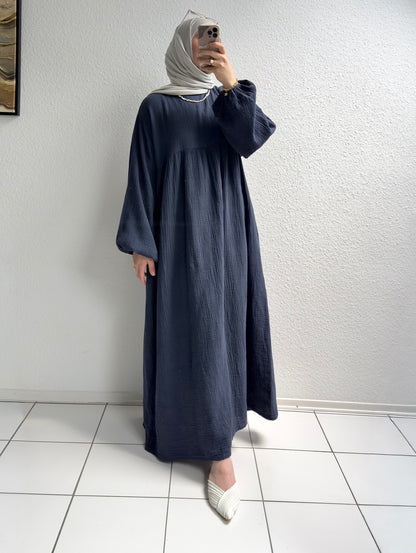 Musselin Belle Abaya - Dunkelblau