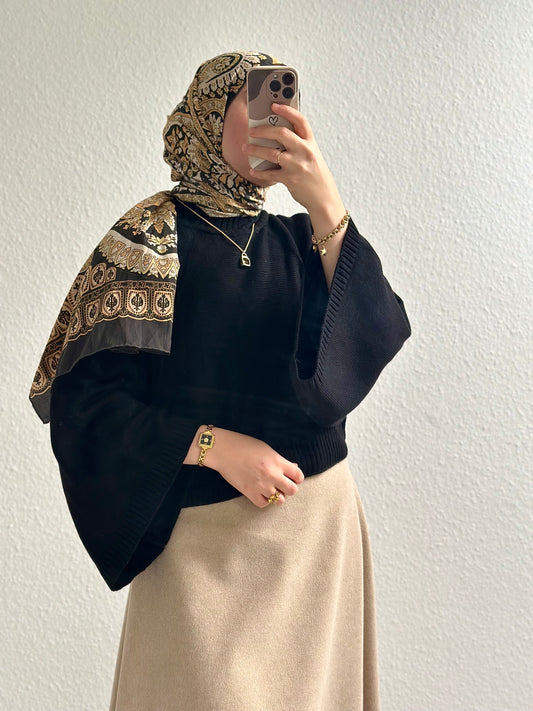 Fledermaus Pullover - Schwarz