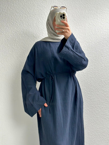 Musselin Nayra Abaya - Dunkelblau