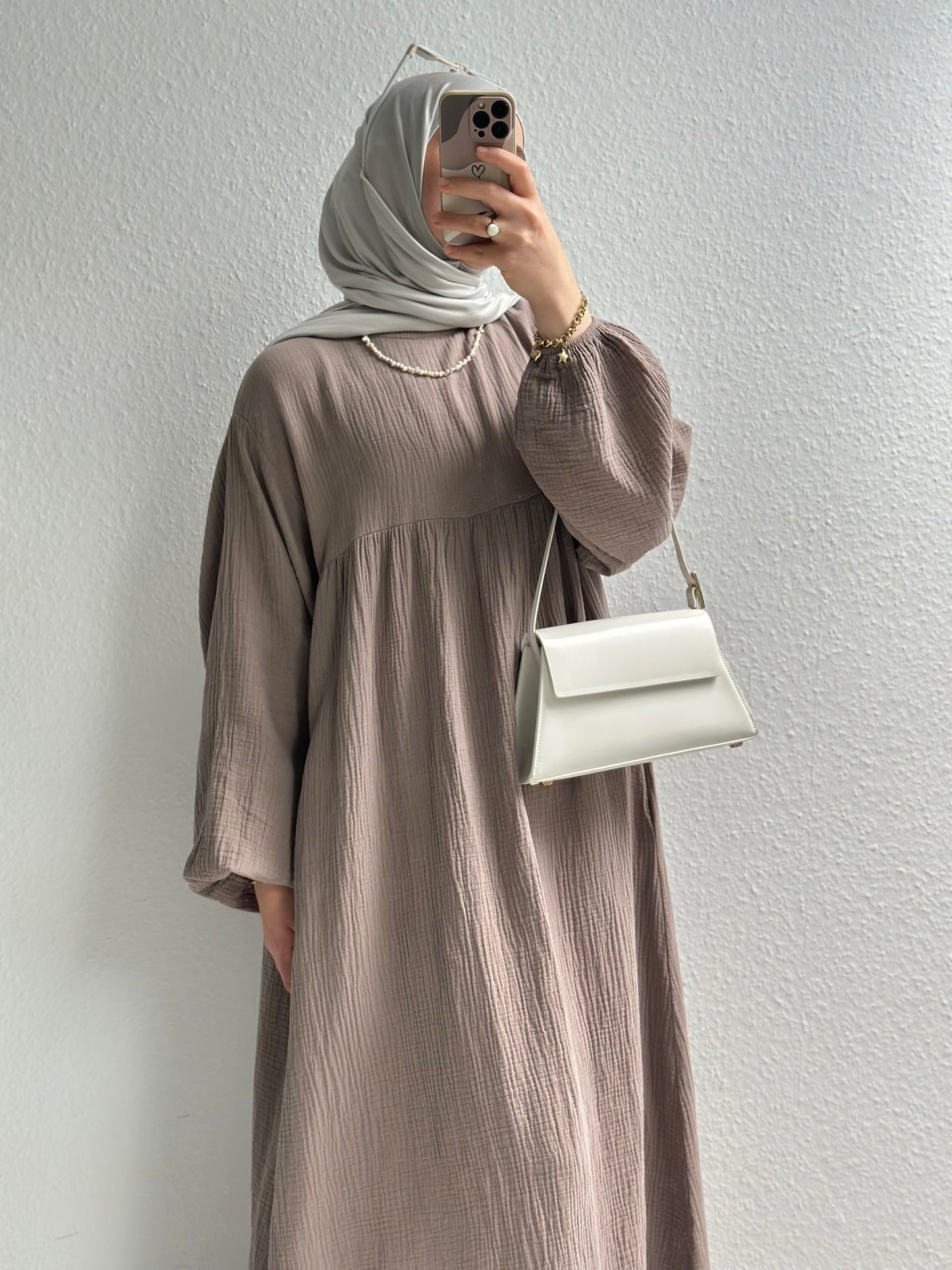 Musselin Belle Abaya - Taupe