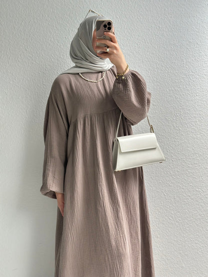 Musselin Belle Abaya - Taupe