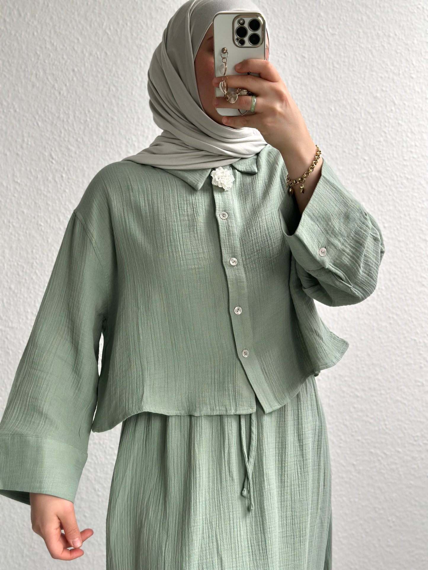 Soft Musselin Zweiteiler - Grün