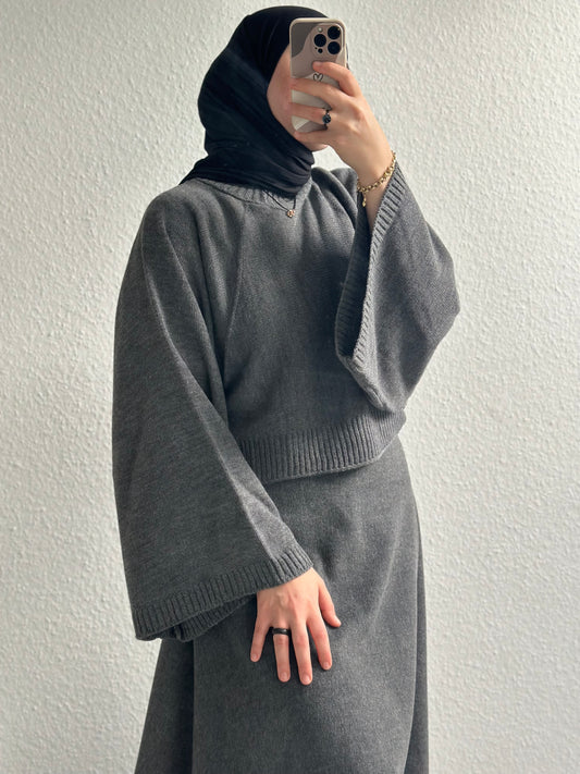 Fledermaus Pullover - Dunkelgrau