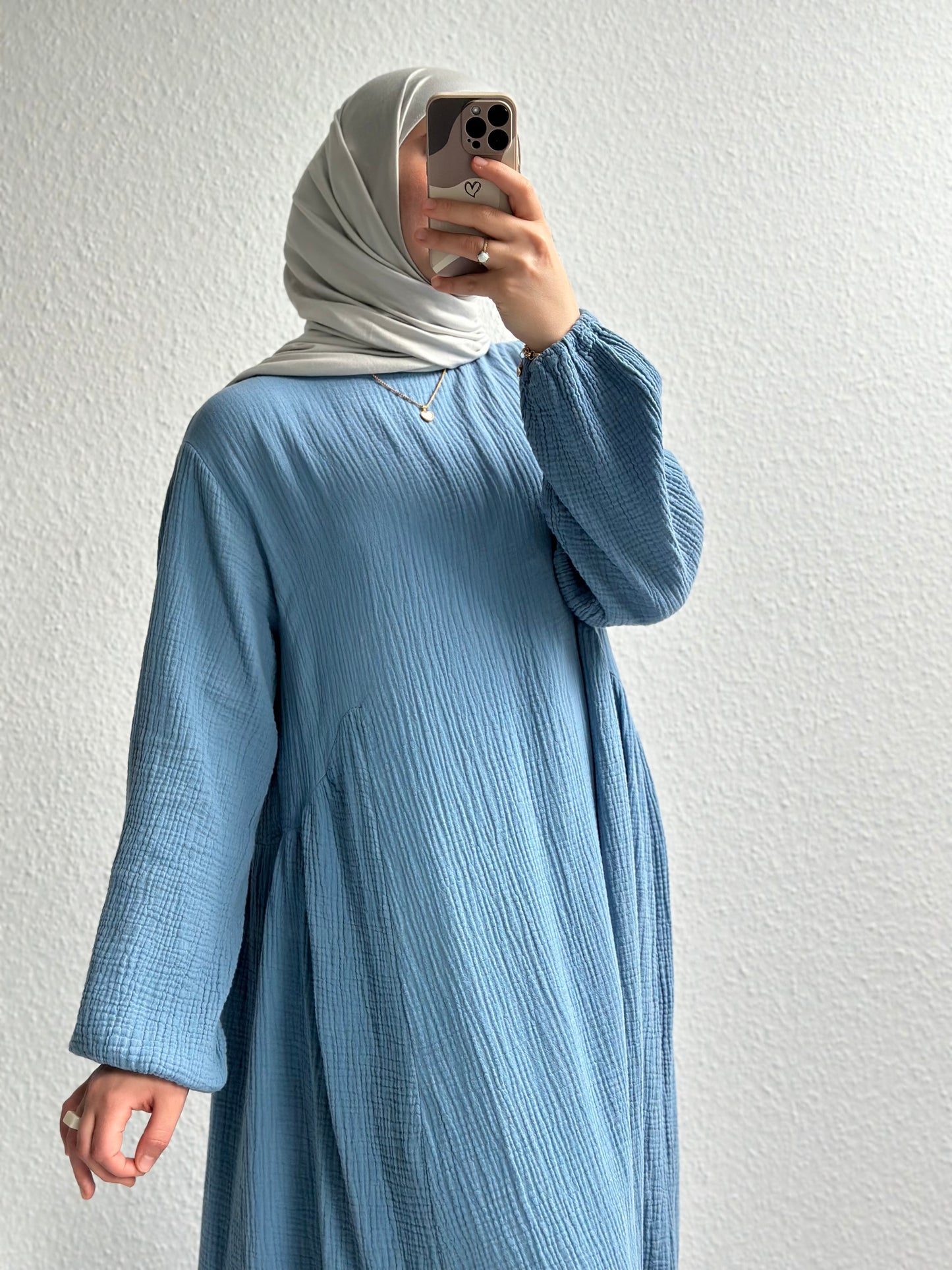 Musselin Alora Abaya - Blau