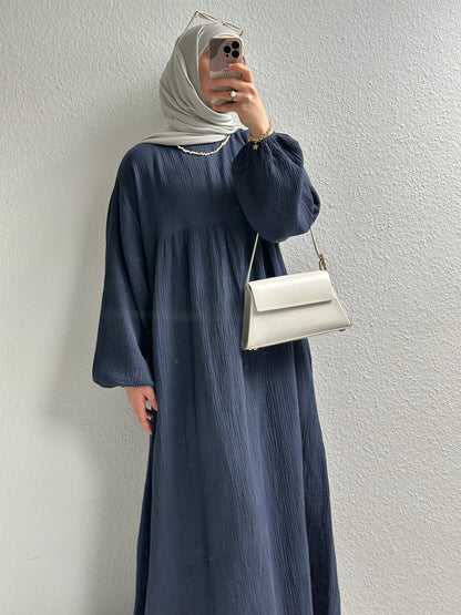 Musselin Belle Abaya - Dunkelblau