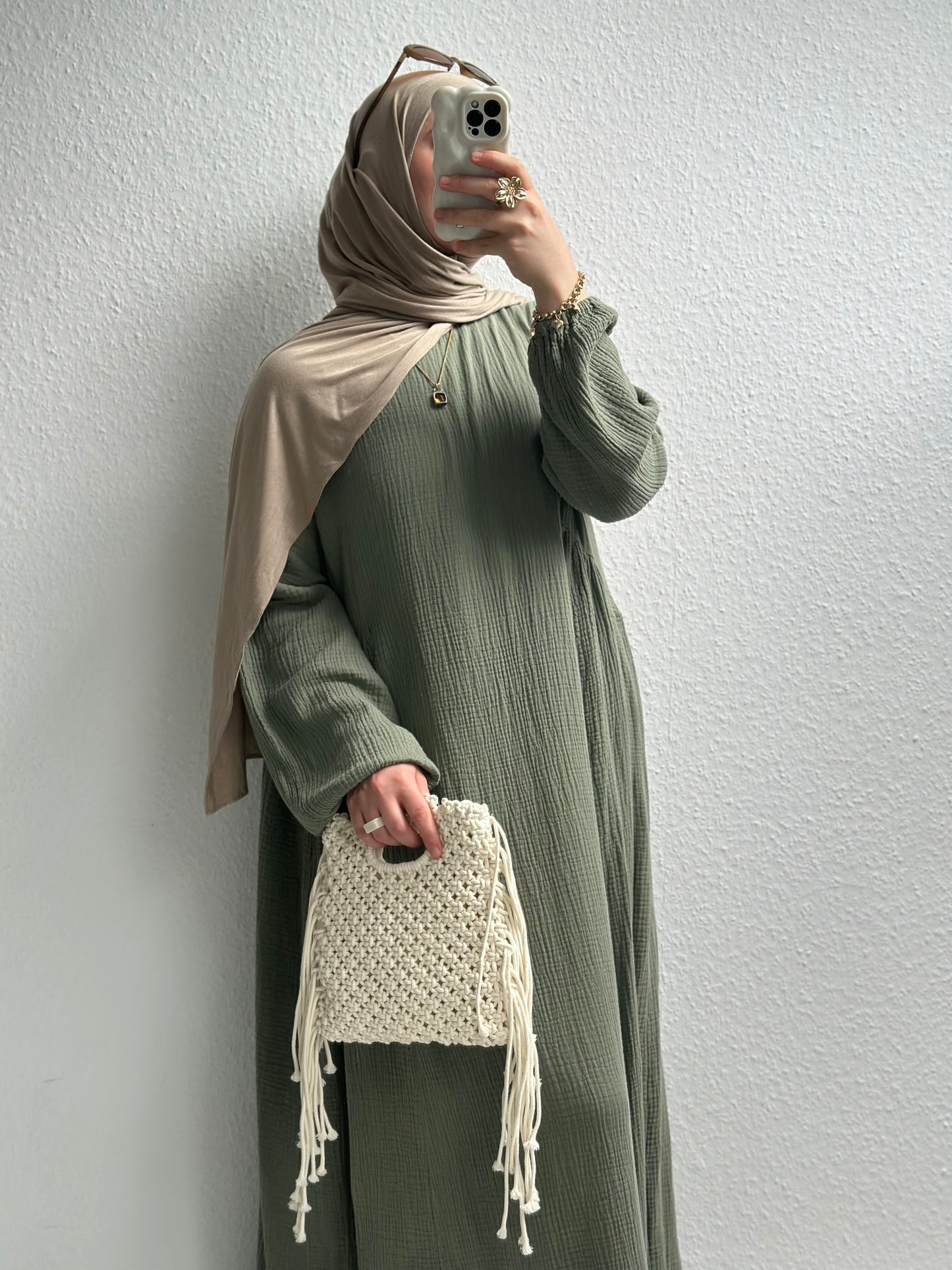 Musselin Alora Abaya - Grün