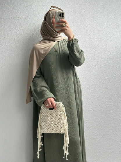 Musselin Alora Abaya - Grün