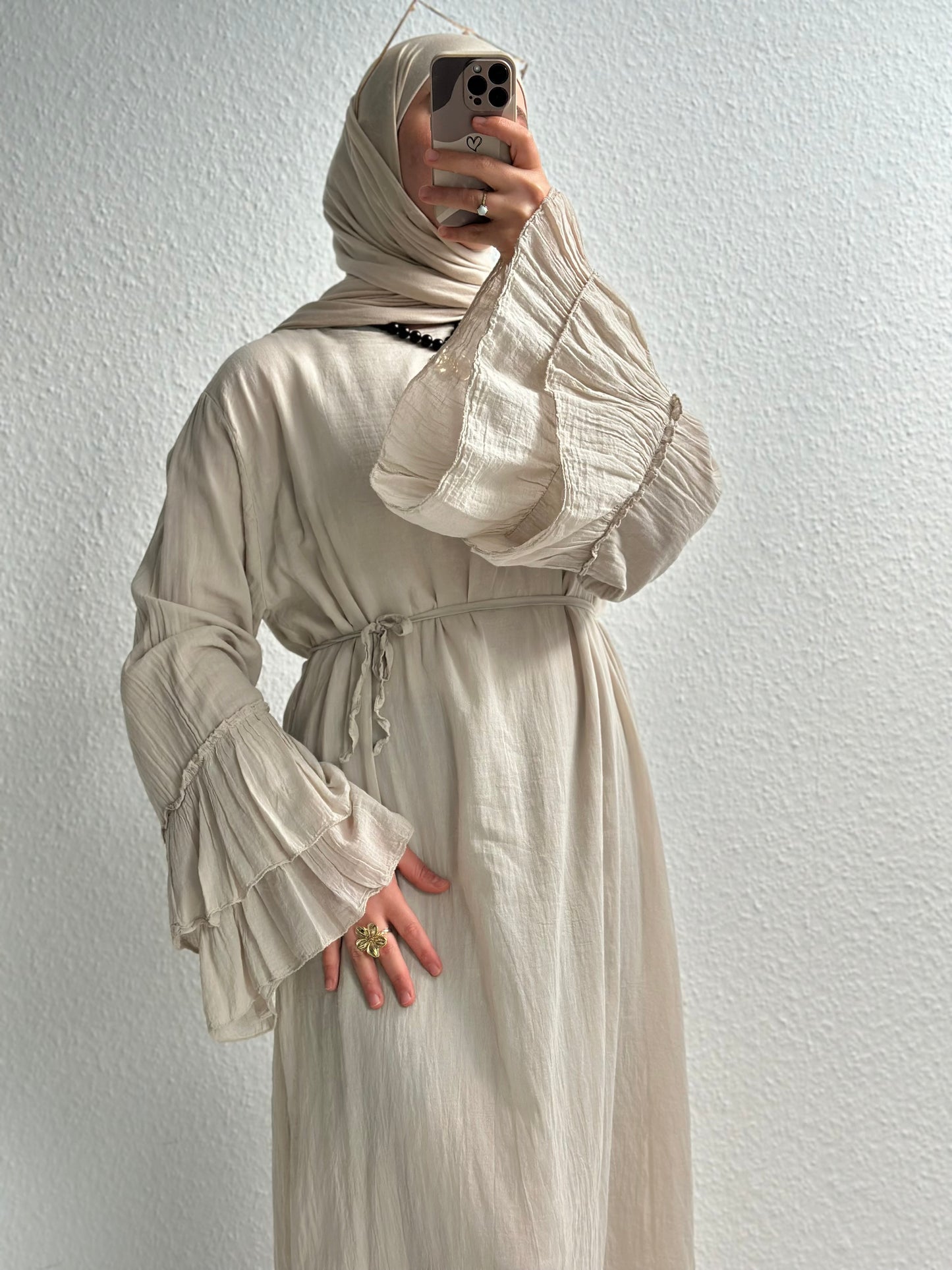 Cotton Rosalie Kleid - Beige