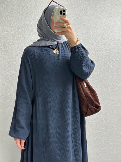Musselin Alora Abaya - Dunkelbraun