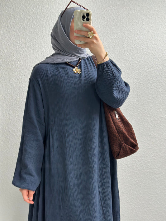 Musselin Alora Abaya - Dunkelbraun