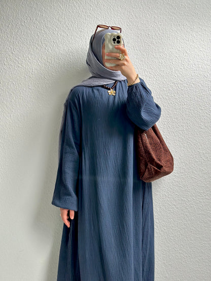 Musselin Alora Abaya - Dunkelbraun