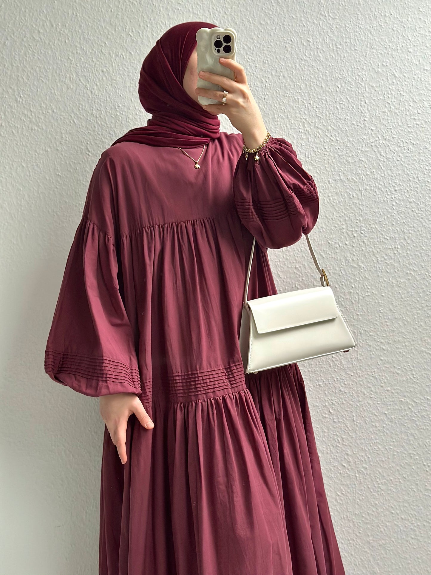 Daisy Cotton Kleid - Bordeaux