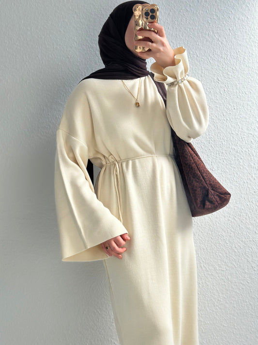 Velora Strick Kleid - Beige