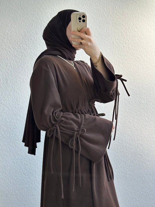 Veloura Kleid - Dunkelbraun