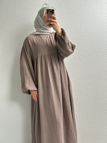Musselin Belle Abaya - Taupe