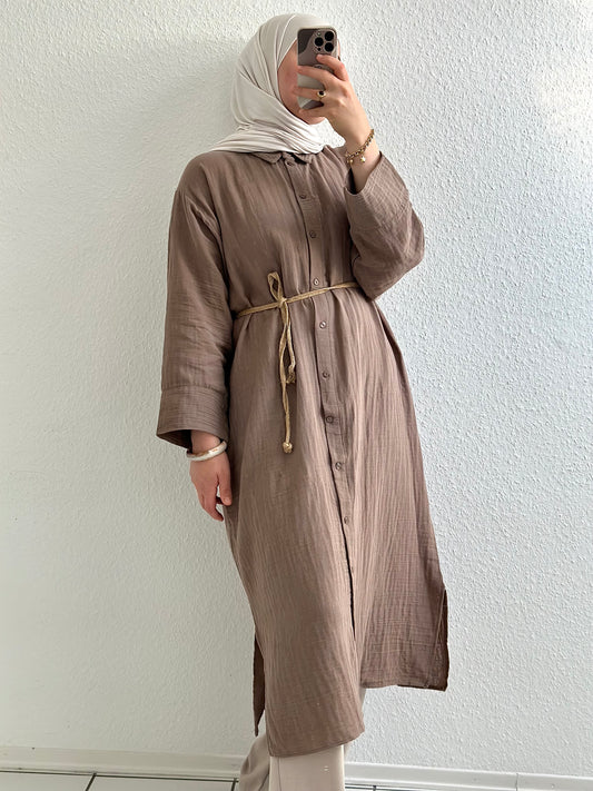 Soft Langes Hemd - Taupe