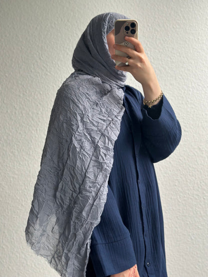 Soft Langes Musselin Hemd - Dunkelblau