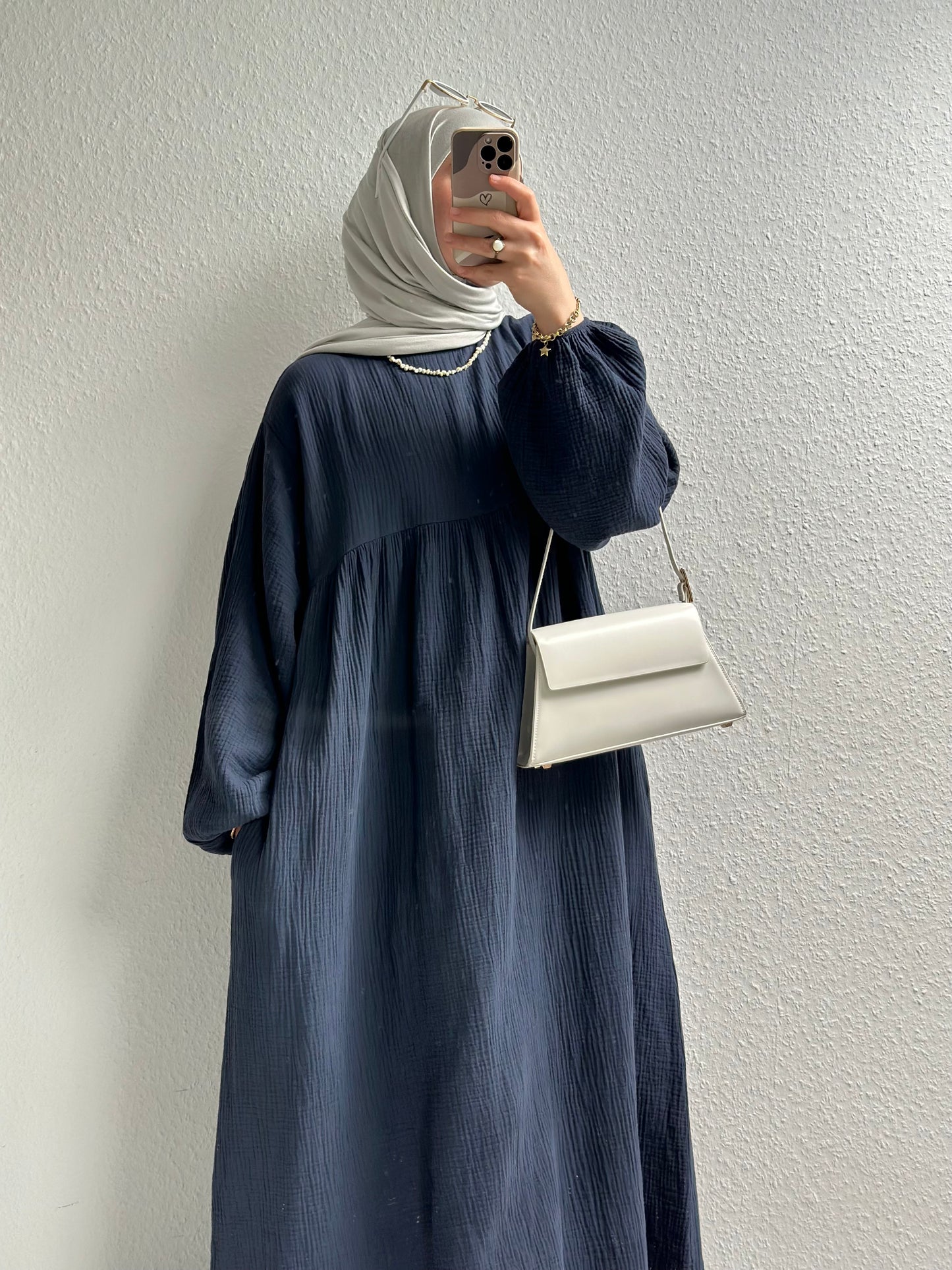 Musselin Belle Abaya - Dunkelblau