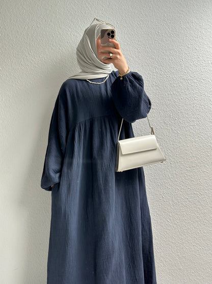 Musselin Belle Abaya - Dunkelblau