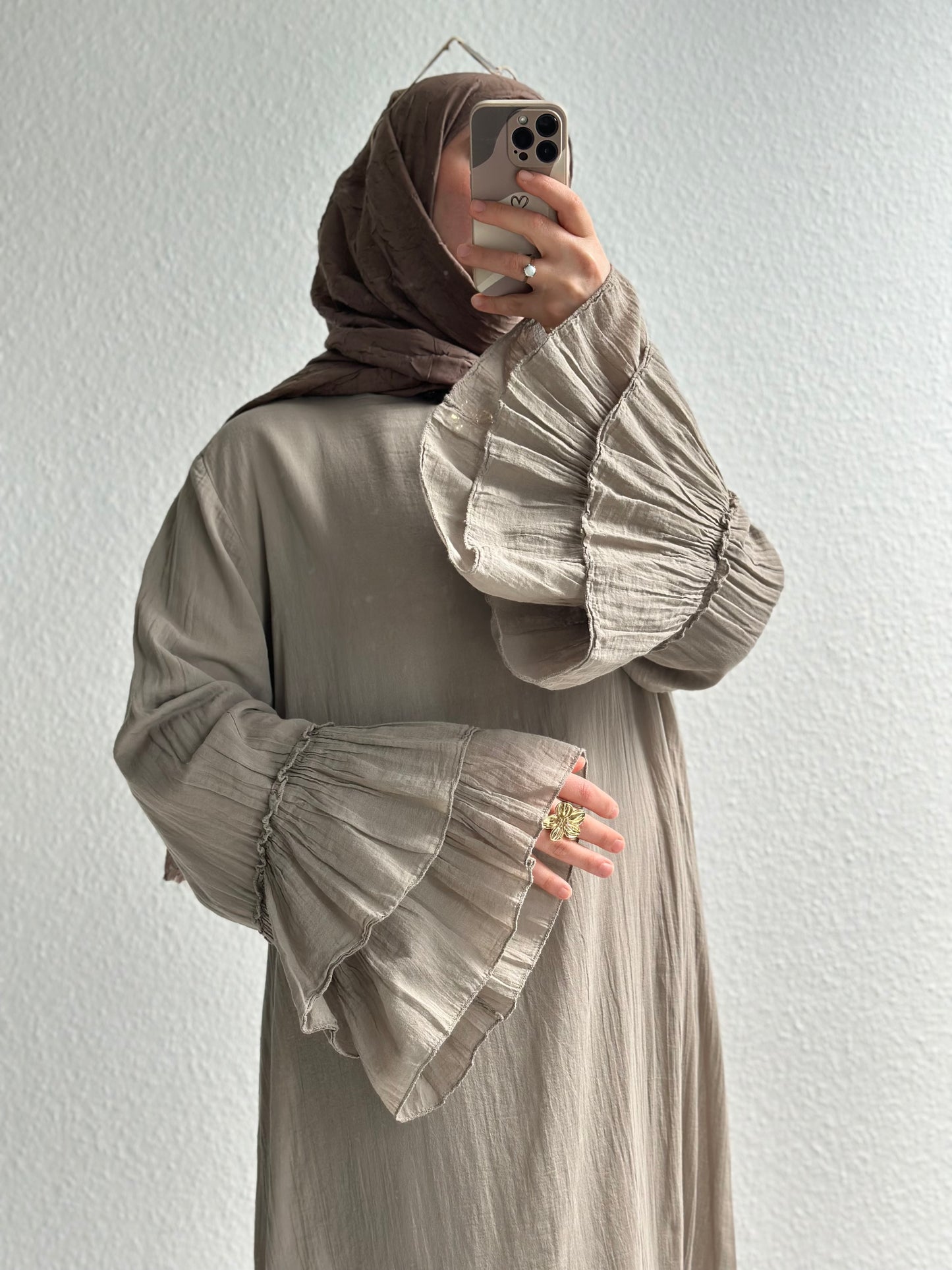 Cotton Rosalie Kleid - Taupe