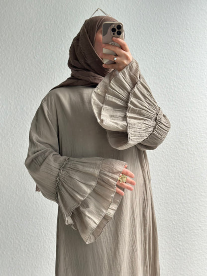 Cotton Rosalie Kleid - Taupe