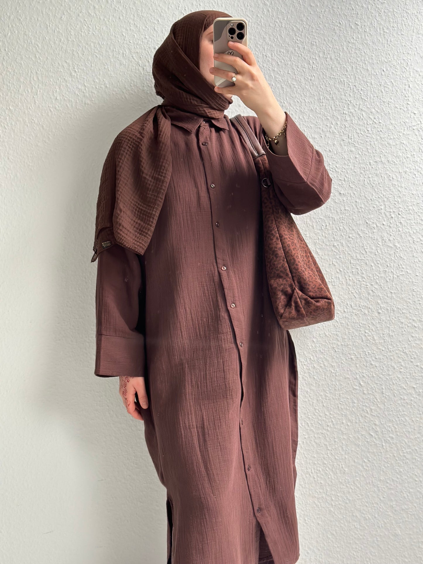 Soft Langes Hemd - Darkbraun