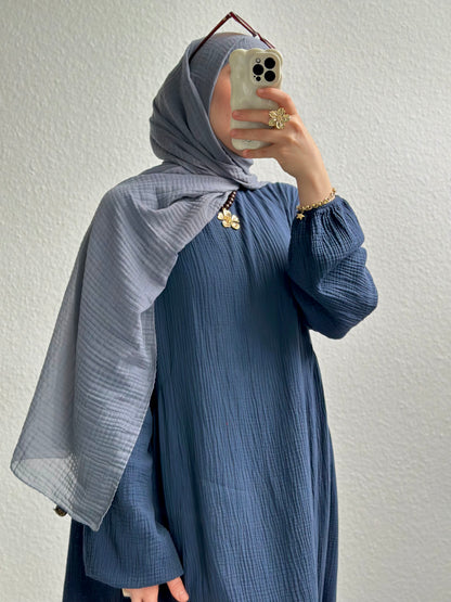 Musselin Alora Abaya - Dunkelbraun