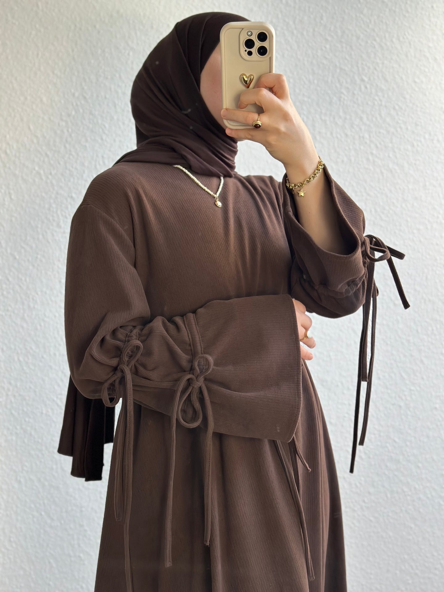 Veloura Kleid - Dunkelbraun